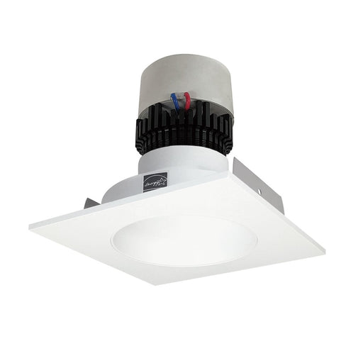 Nora 4" Pearl LED SQ Retro Reflect/RD Aper, 12W/2700K, WH/FL - NPR-4SNDC27XMPW