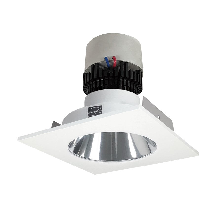 Nora 4" Pearl LED Sq Retro Rfl/Rnd, 3000K, Clr Rfl/MPW Flg - NPR-4SNDC30XCMPW