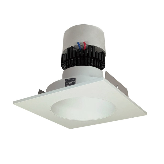 Nora 4" Pearl LED SQ Retrofit/RD Aperture, 12W/3000K, WH/Flange - NPR-4SNDC30XWW