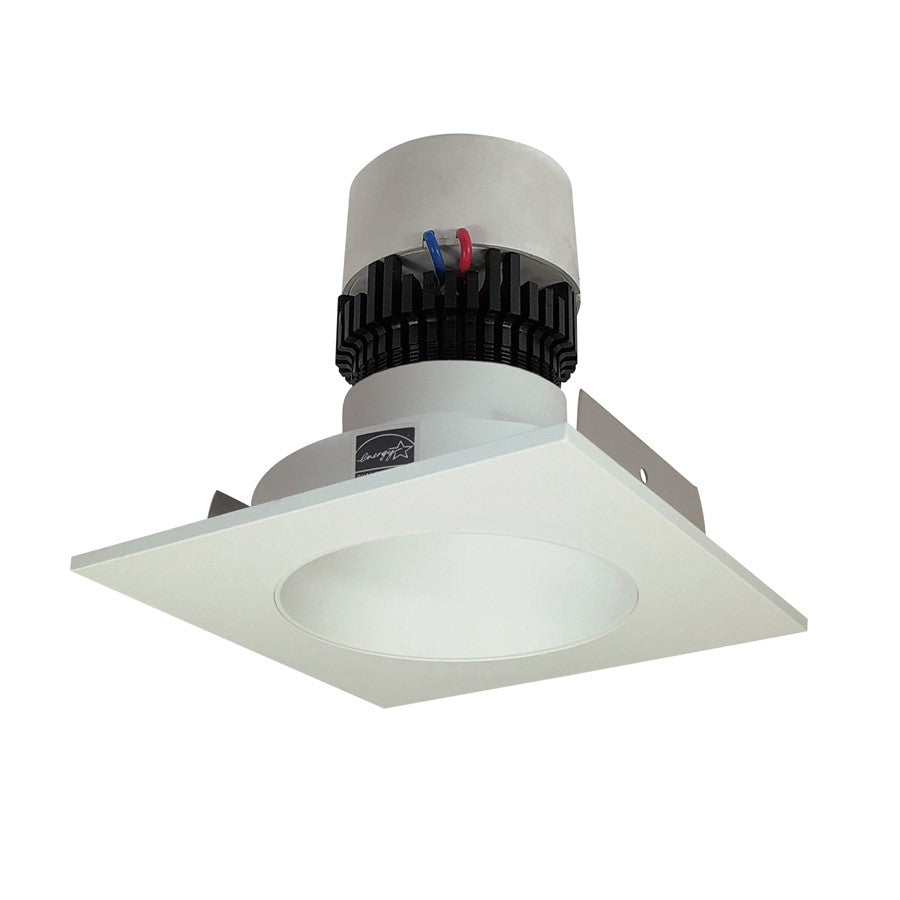 Nora 4" Pearl LED SQ Retrofit/RD Aperture, 12W/3000K, WH/Flange - NPR-4SNDC30XWW