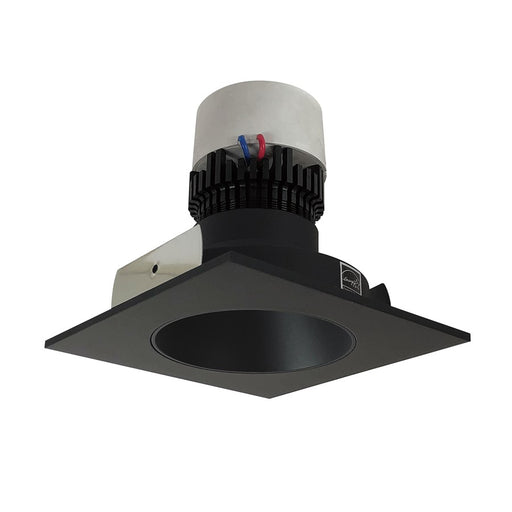 Nora 4" Pearl LED Sq Retro Rfl/Rnd Ap, 3500K, Blk Rfl/Blk Flg - NPR-4SNDC35XBB