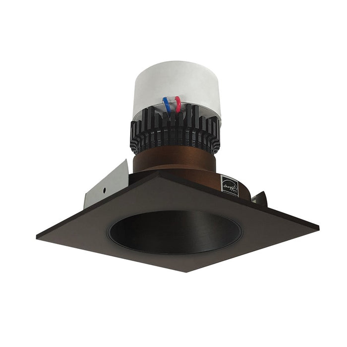 Nora 4" Pearl LED Sq Retro Rfl/Rnd Ap, 3500K, Brz Rfl/Brz Flg - NPR-4SNDC35XBZ