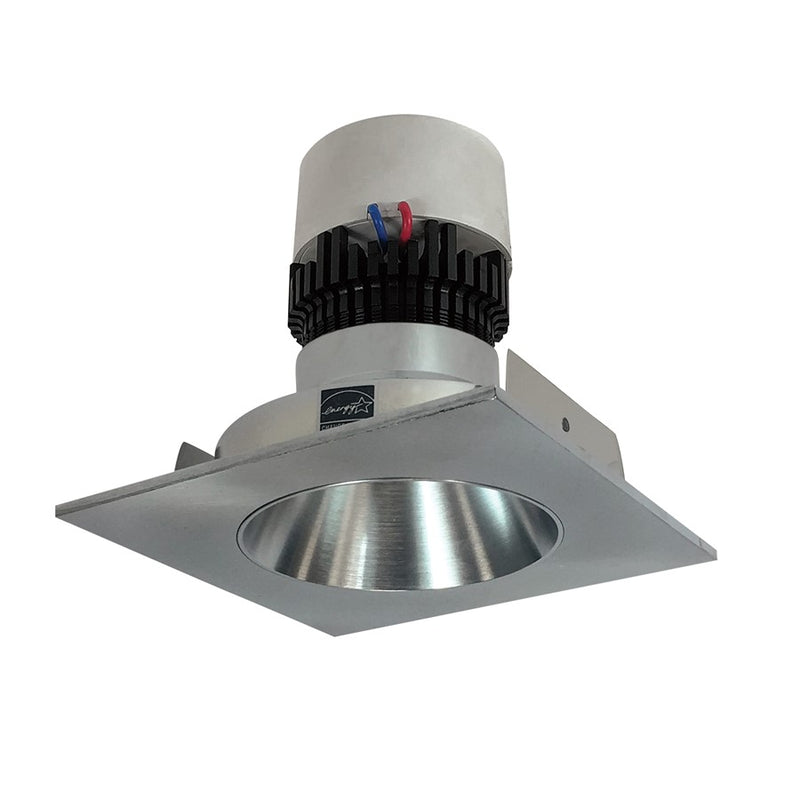 Nora 4" Pearl LED Sq Retro Rfl/Rnd Ap, 3500K, Nat Mtl Rfl/Flg - NPR-4SNDC35XNN