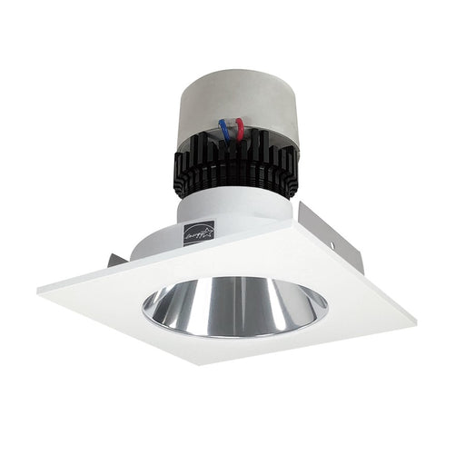Nora 4" Pearl LED Sq Retro, Comfort Dim, Clr Rfl/MPW Flg - NPR-4SNDCCDXCMPW