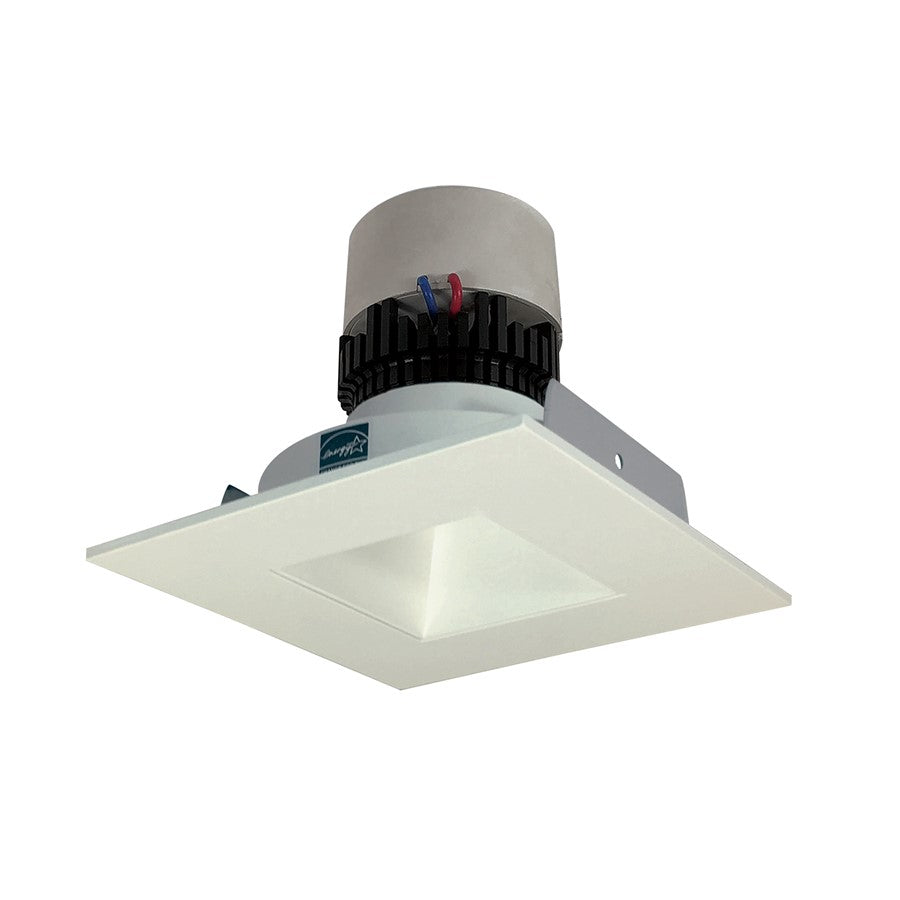Nora 4" Pearl LED SQ Retro Reflect/Aperture, 12W/3000K, WH/FL - NPR-4SNDSQ30XWW