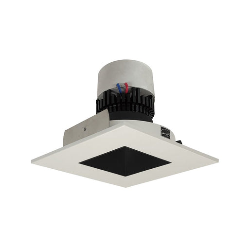 Nora 4" Pearl LED Sq Retro Rfl/Sq Ap, 3500K, Blk Rfl/Wh Flg - NPR-4SNDSQ35XBW