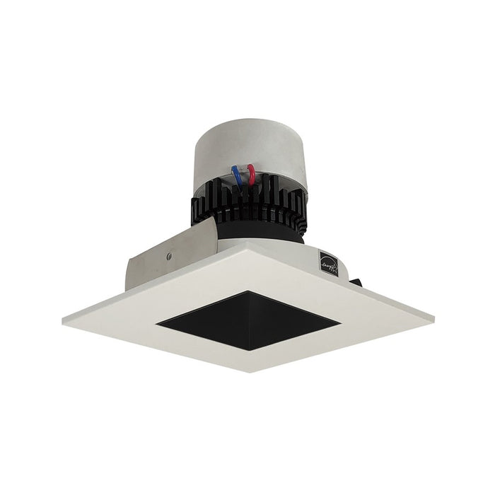 Nora 4" Pearl LED Sq Retro Rfl/Sq Ap, 3500K, Blk Rfl/Wh Flg - NPR-4SNDSQ35XBW