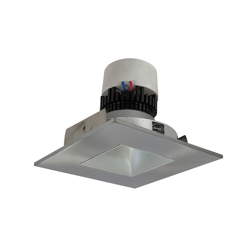 Nora 4" Pearl LED Sq Retro, 4000K, Haze Rfl/Natural Metal Flg - NPR-4SNDSQ40XHN