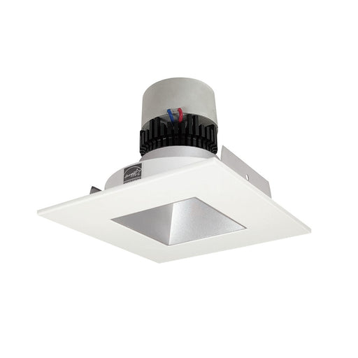Nora 4" Pearl LED Sq Retro Rfl/Sq Ap, 4000K, Haze Rfl/Wh Flg - NPR-4SNDSQ40XHW