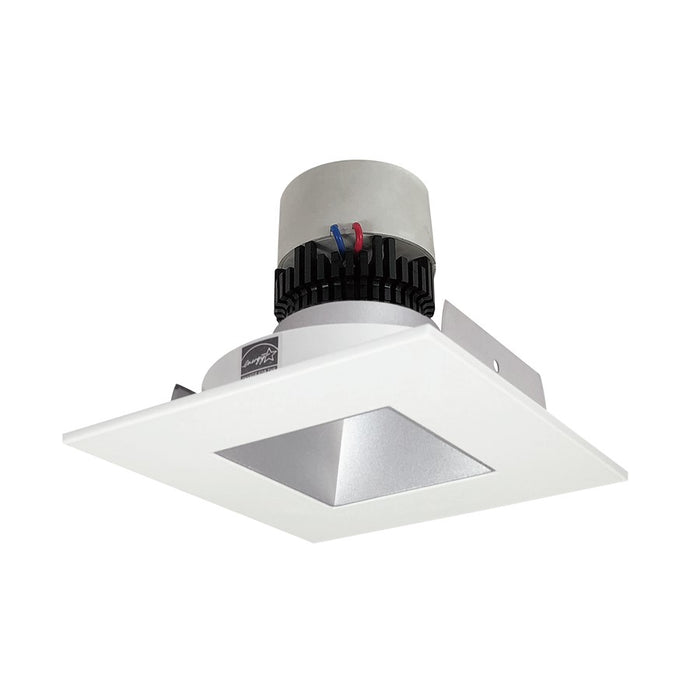 Nora 4" Pearl LED Sq Retro Rfl/Sq, 4000K, Haze Rfl/MPW Flg - NPR-4SNDSQ40XHZMPW