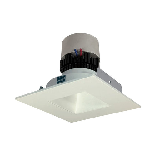Nora 4" Pearl LED Sq Retro Rfl/Sq, Comfort Dim, Wh Rfl/Wh Flg - NPR-4SNDSQCDXWW