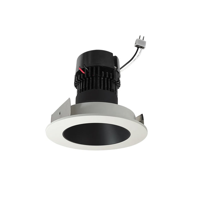 Nora 4" Pearl LED RD Retro Reflect, 11W/2700K, BK/WH Flange - NPRLV-4RNDC27XBW