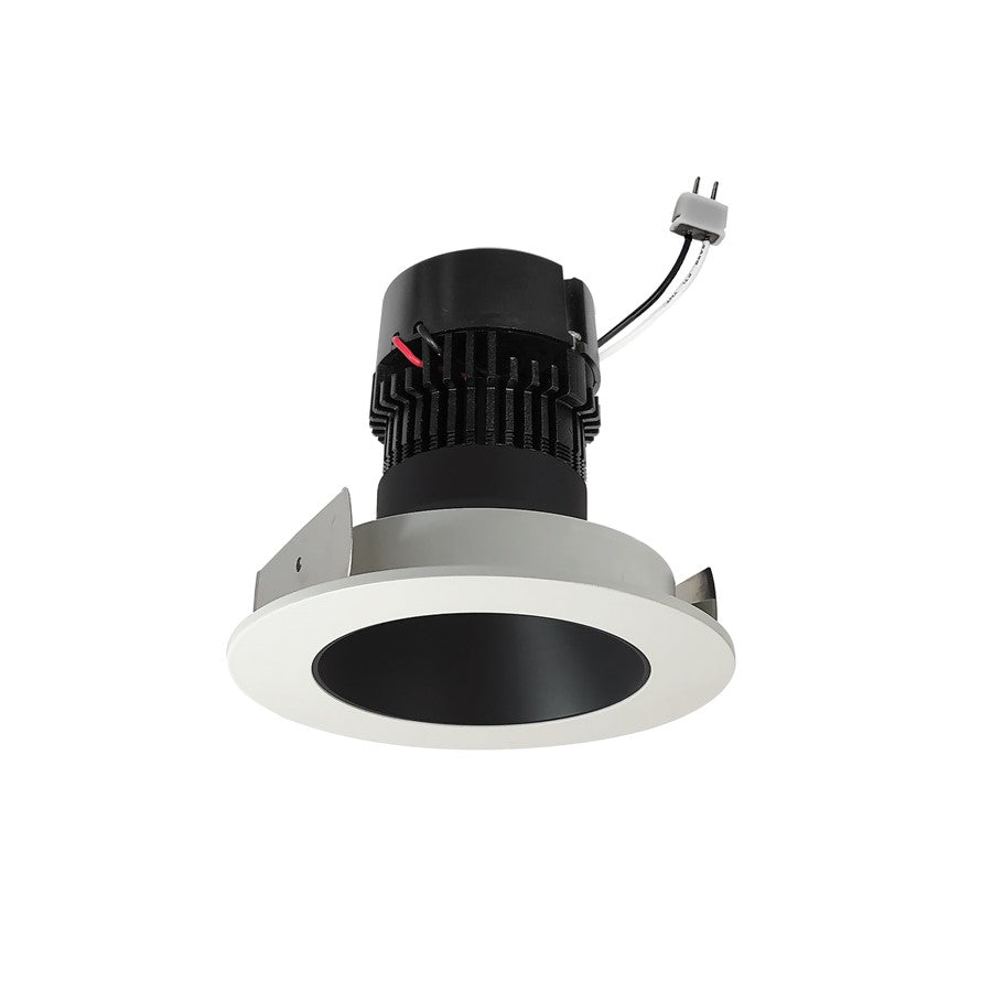 Nora 4" Pearl LED RD Retro Reflect, 11W/2700K, BK/WH Flange - NPRLV-4RNDC27XBW