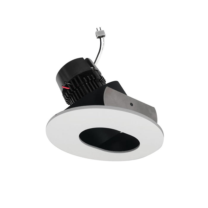 Nora 4" Pearl LED Rd Slot Aper Retro, 950Lm/11W/2700K, B/W - NPRLV-4RSL27XBMPW