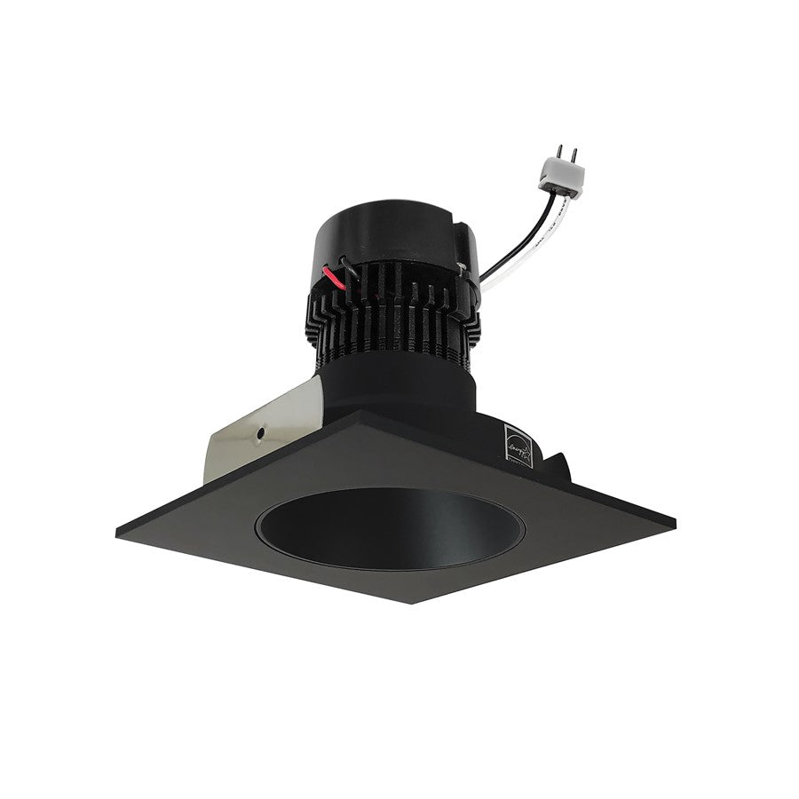 Nora 4" Pearl LED Sq Retro Reflect/Rd Aperture, 11W/2700K, BK - NPRLV-4SNDC27XBB