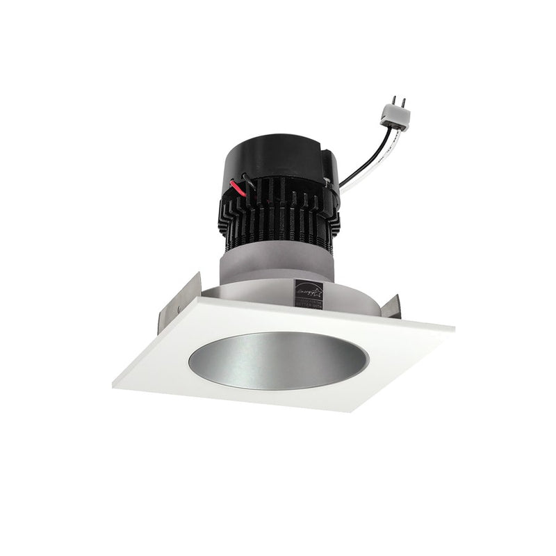 Nora 4" Pearl LED Sq Retro Reflect/Round Ap, 11W/2700K, HZ/WH - NPRLV-4SNDC27XHW