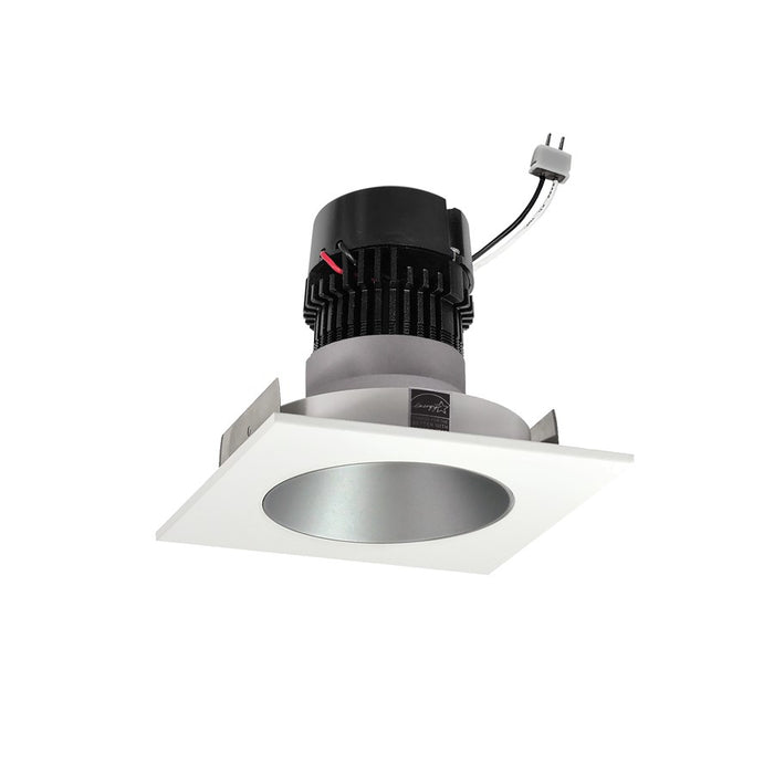 Nora 4" Pearl LED Sq Retro Reflect/Round Ap, 11W/2700K, HZ/WH - NPRLV-4SNDC27XHW