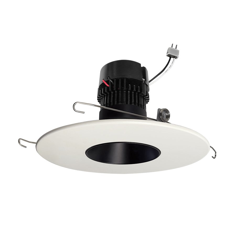 Nora 5"/6" Pearl LV LED Rnd Retro Rfl, 3000K, Blk/Wht - NPRLV-56RNDC30XBW