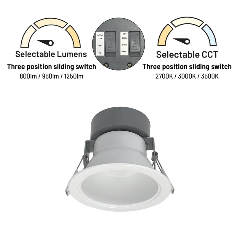 Nora 4" Quartz Round Can-Less LED Downlight/Lumens/120-277V/WH