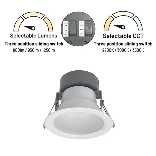 Nora 4" Quartz Round Can-Less LED Downlight/Lumens/120-277V/WH