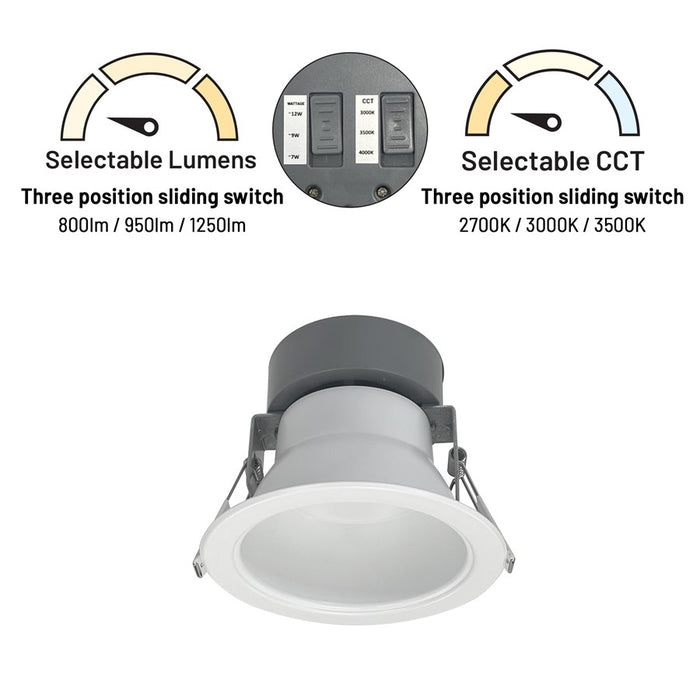 Nora 4" Quartz Round Can-Less LED Downlight/Lumens/120-277V/WH