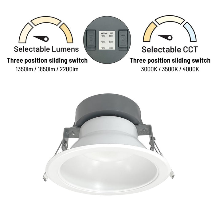 Nora 6" Quartz Round Can-Less LED Downlight/Lumens/120-277V/WH