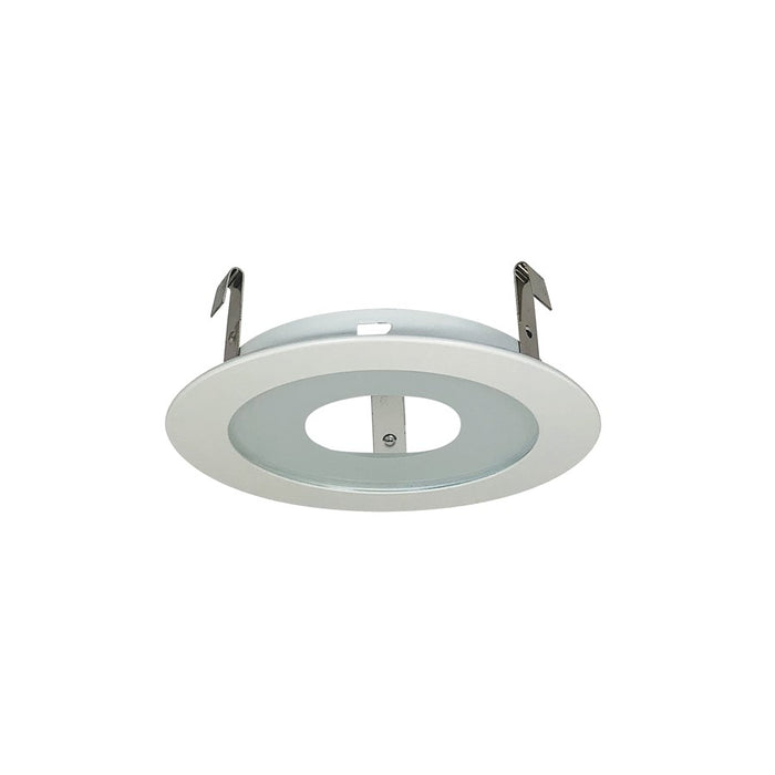 Nora Lighting 4" Frosted Flat Lens/Clear Center/Metal Trim, White - NS-27W