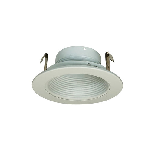 Nora Lighting 4" White Stepped Metal Baffle Trim/White Metal Ring - NS-40