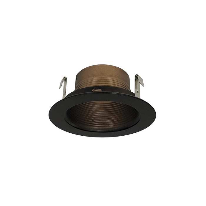 Nora Lighting 4" Bronze Stepped Metal Baffle Trim/Bronze Metal Ring - NS-40BZBZ