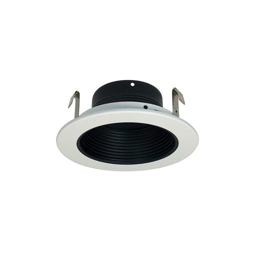 Nora Lighting 4" Black Stepped Metal Baffle Trim/White Metal Ring - NS-41