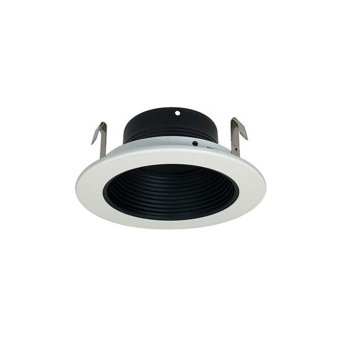 Nora Lighting 4" Black Stepped Metal Baffle Trim/White Metal Ring - NS-41