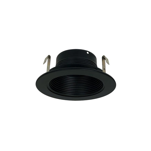 Nora Lighting 4" Black Stepped Metal Baffle Trim/Black Metal Ring - NS-41B