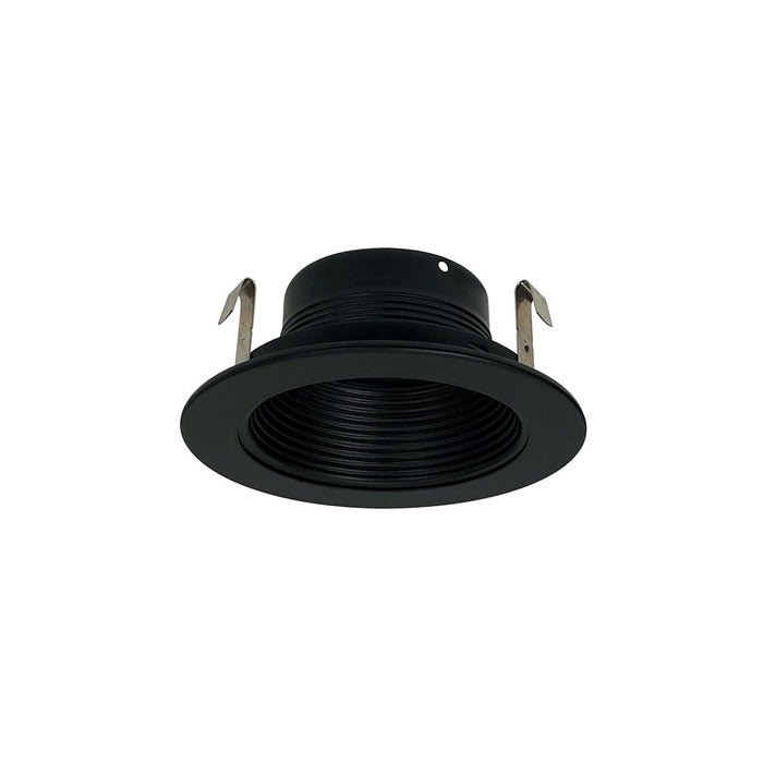 Nora Lighting 4" Black Stepped Metal Baffle Trim/Black Metal Ring - NS-41B