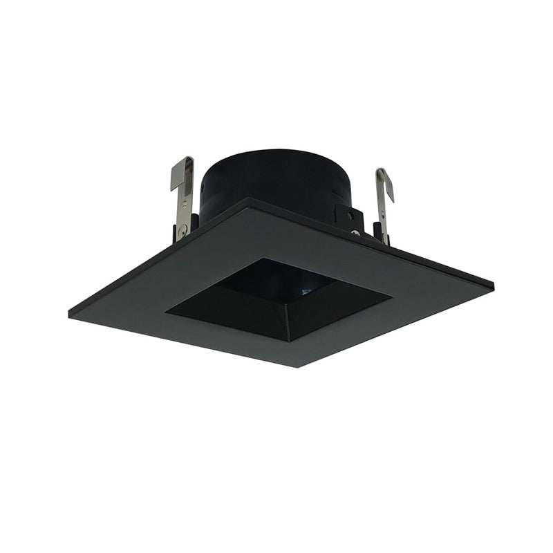Nora Lighting 4"Square Trim Regress, Blk Ref, Blk Trim - NS-4857BB