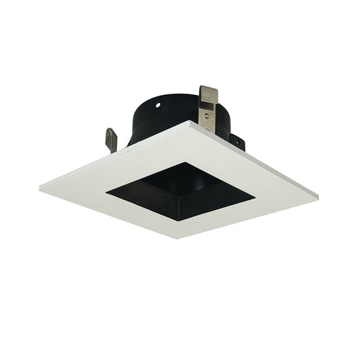Nora Lighting 4"Square Trim Regress, Blk Ref, Blk/Wh - NS-4857BBW