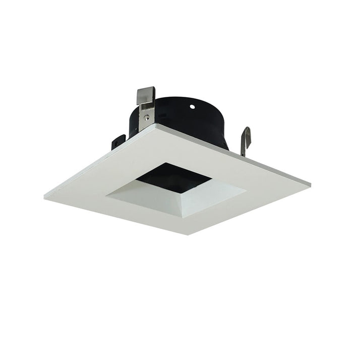 Nora Lighting 4"Square Trim Regress, Blk Ref, Wh/Wh - NS-4857BWW