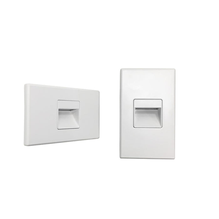 Nora Ari LED Step Light/Interchangeable Faces, 47Lm/2.5W/3000K, WH - NSW-720-30W