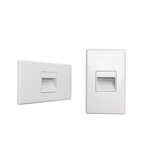 Nora Ari LED Step Light/Interchangeable Faces, 47Lm/2.5W/4000K, WH - NSW-720-40W