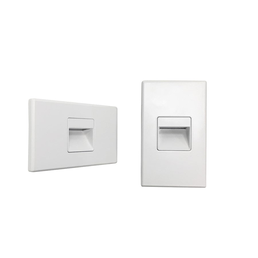Nora Ari LED Step Light/Interchangeable Faces, 47Lm/2.5W/4000K, WH - NSW-720-40W