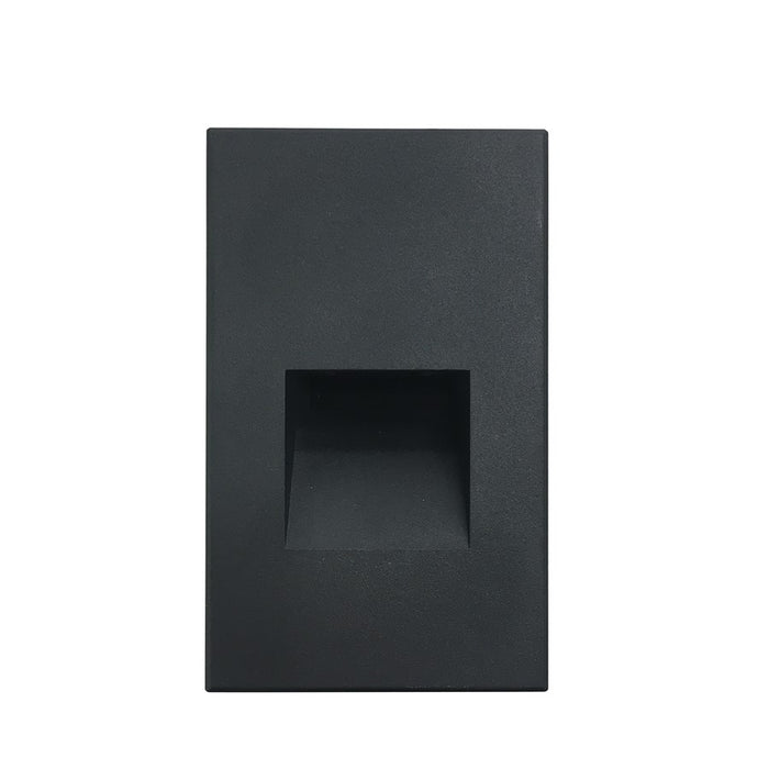 Nora Ari LED Step Lt w/Vertical Wall Wash Face Plate, 3000K, Blk - NSW-730-30B