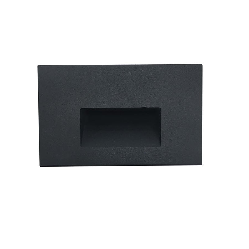 Nora Ari LED Step Lt w/Horizontal Wall Wash Face Plate, 3000K, Blk - NSW-740-30B