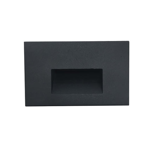 Nora Ari LED Step Lt w/Horizontal Wall Wash Face Plate, 3000K, Blk - NSW-740-30B