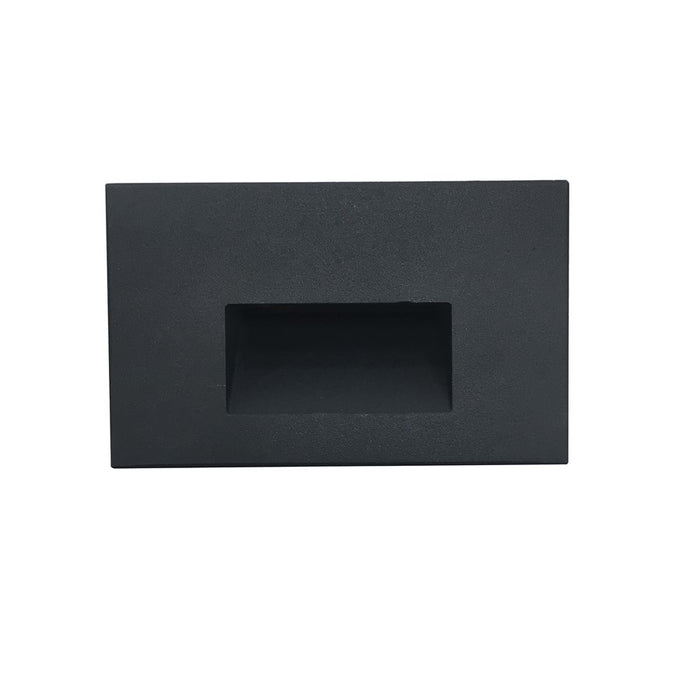 Nora Ari LED Step Lt w/Horizontal Wall Wash Face Plate, 3000K, Blk - NSW-740-30B