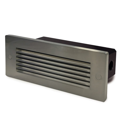 Nora Brick Die-Cast LED Step Lt w/Horizontal, Brushed Nickel - NSW-841-SCBN