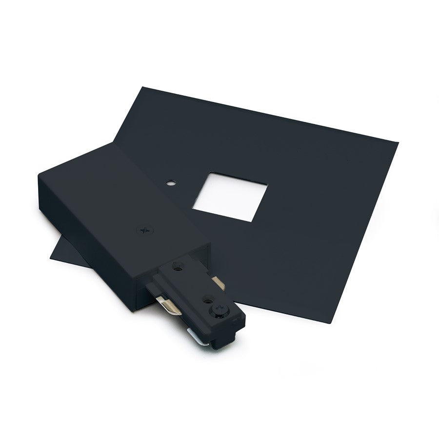 Nora Lighting Live End Feed/Cover, 2 Circuit Track, Black - NT-2311B