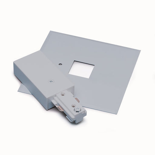 Nora Lighting Live End Feed/Cover, 2 Circuit Track, Silver - NT-2311S