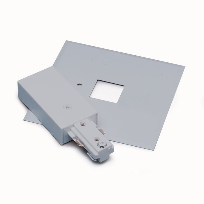 Nora Lighting Live End Feed/Cover, 2 Circuit Track, Silver - NT-2311S