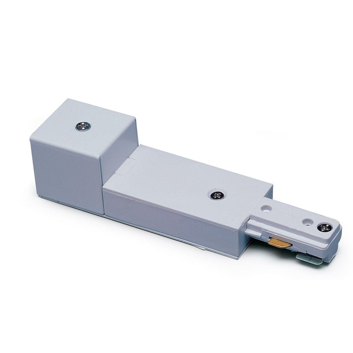 Nora Lighting Live End Conduit Feed, 2 Circuit Track, Silver - NT-2328S