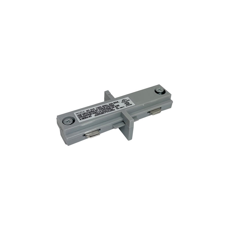 Nora Lighting Straight Connector For 1 Circuit Track, Silver - NT-310S