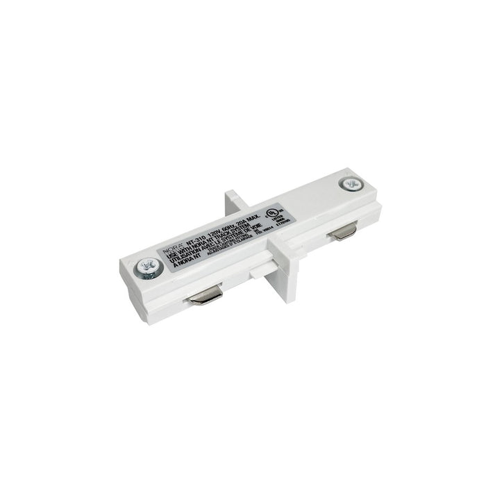 Nora Lighting Straight Connector for One-Circuit Track, White - NT-310W